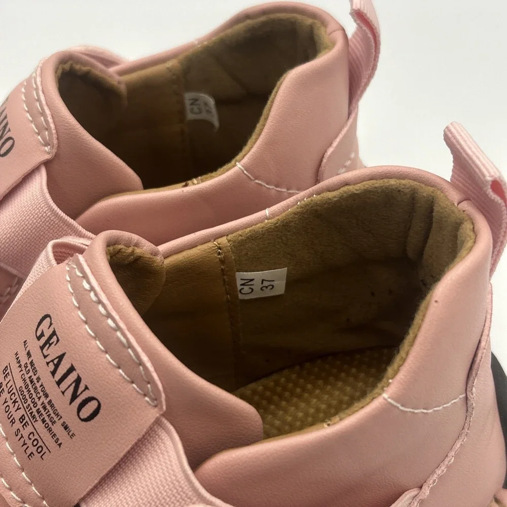 Geaino Pink Casual Ankle Boots 7/7.5 Artisan Minimalist Soft Girl Comfort Chic
